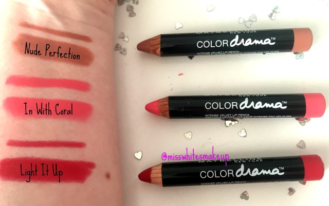 Maybelline Color Drama lip pencils swatches